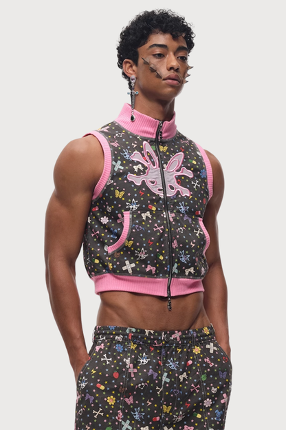 Doll Machine Print Knit Vest