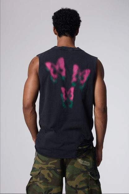Dry Stroke Butterfly Sleeveless Top