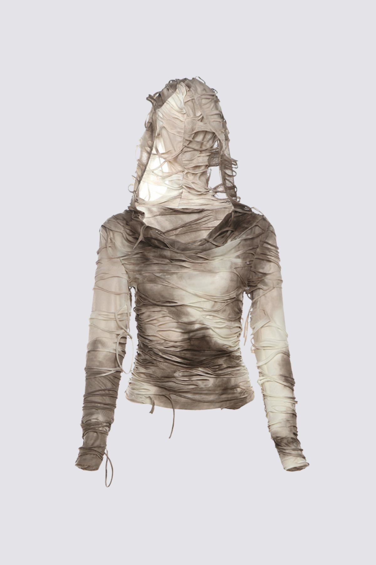 Dual Register Long Sleeve Tie Dye Hooded Top