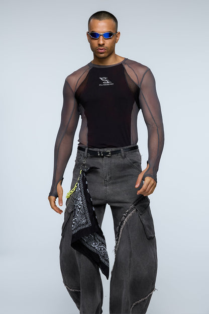 Dual Flow Mesh Splicing Top