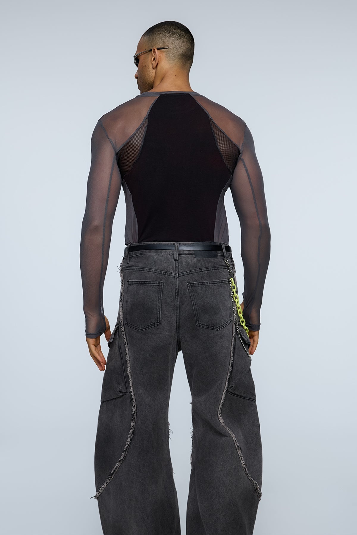 Dual Flow Mesh Splicing Top