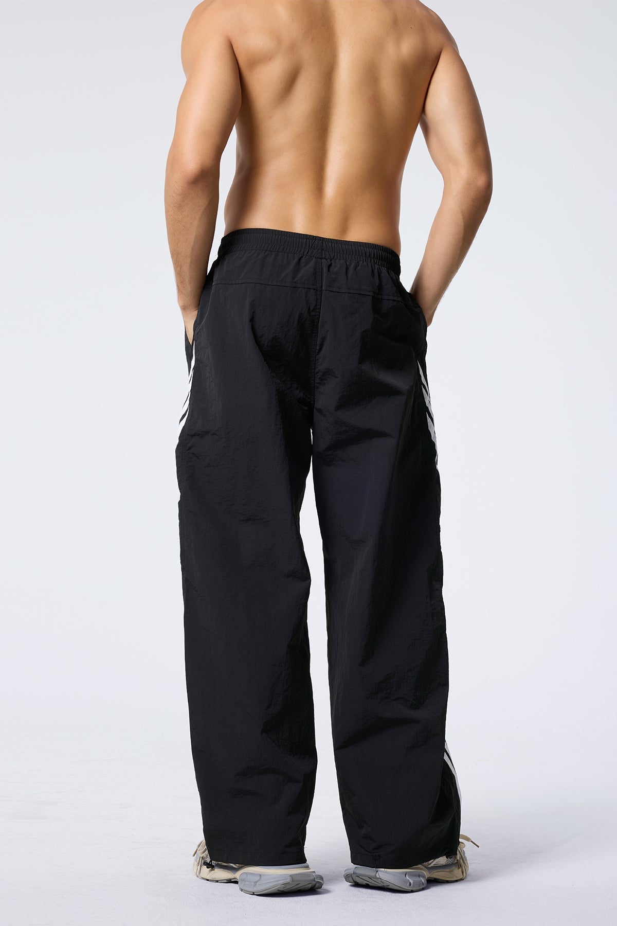 Dull Crash Striped Straight Pants
