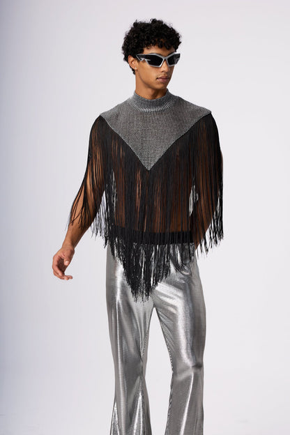 Dull Spark Fringe Sleeveless Top