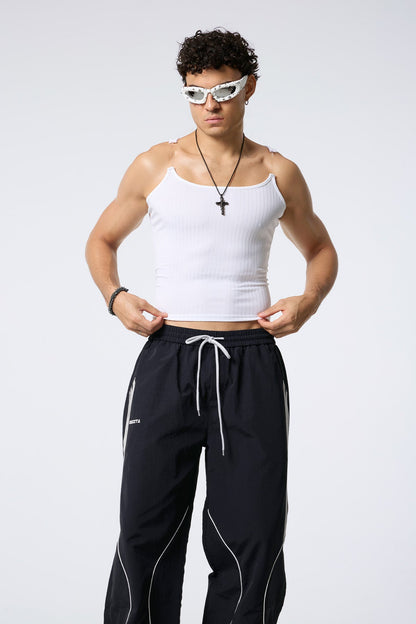 Dusk Line Spaghetti Sleeveless Top White
