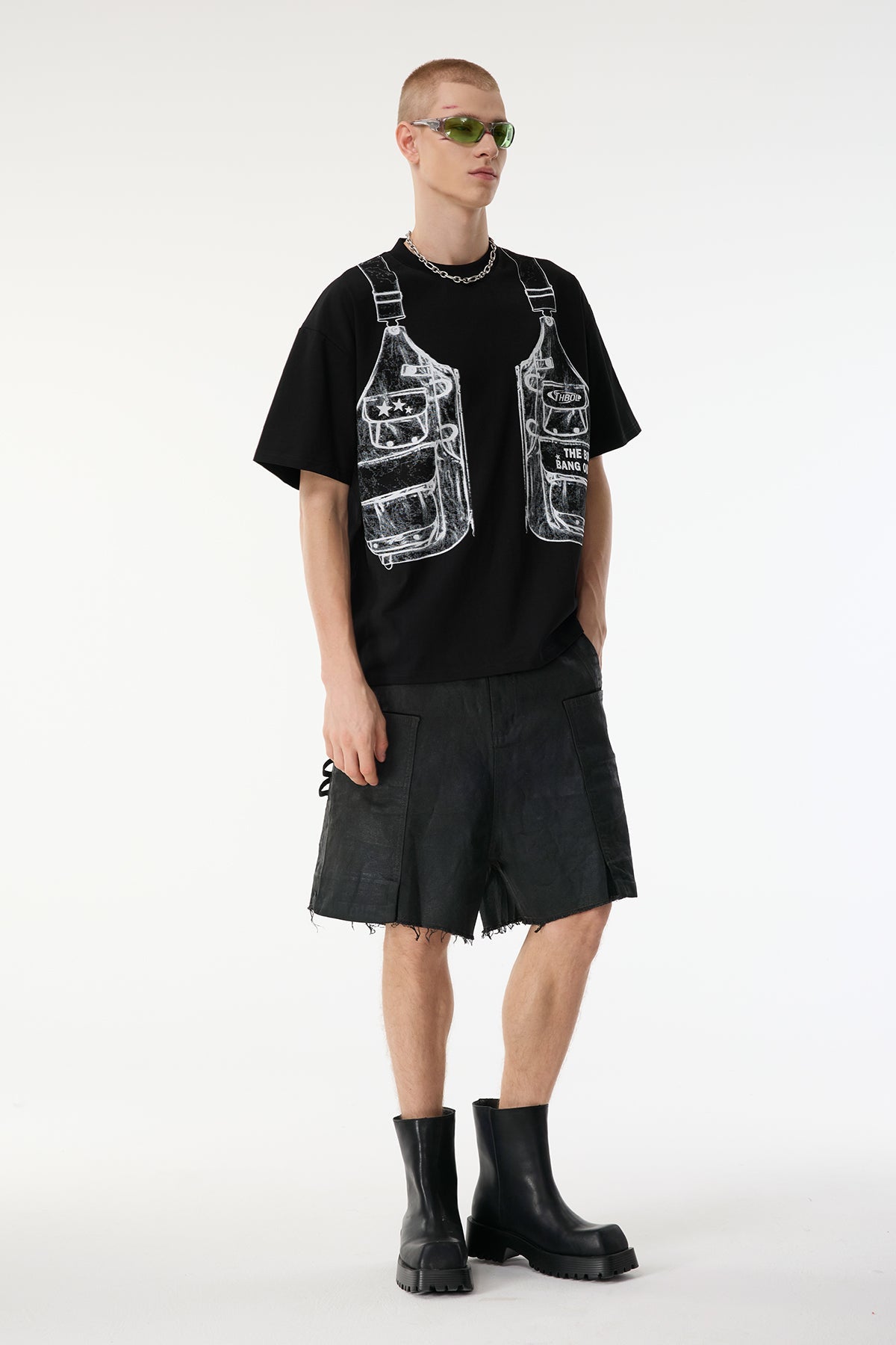 Dusk Thread Print Top Black