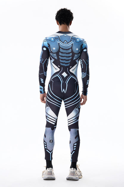 Dust Trace Long Sleeve Print Jumpsuit