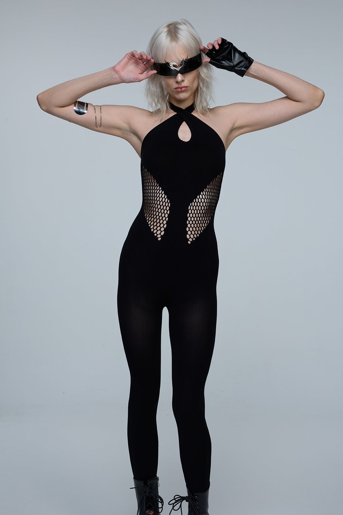 Eclipse Form Halter Neck Cutout Jumpsuit