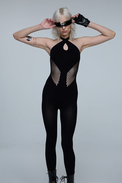 Eclipse Form Halter Neck Cutout Jumpsuit