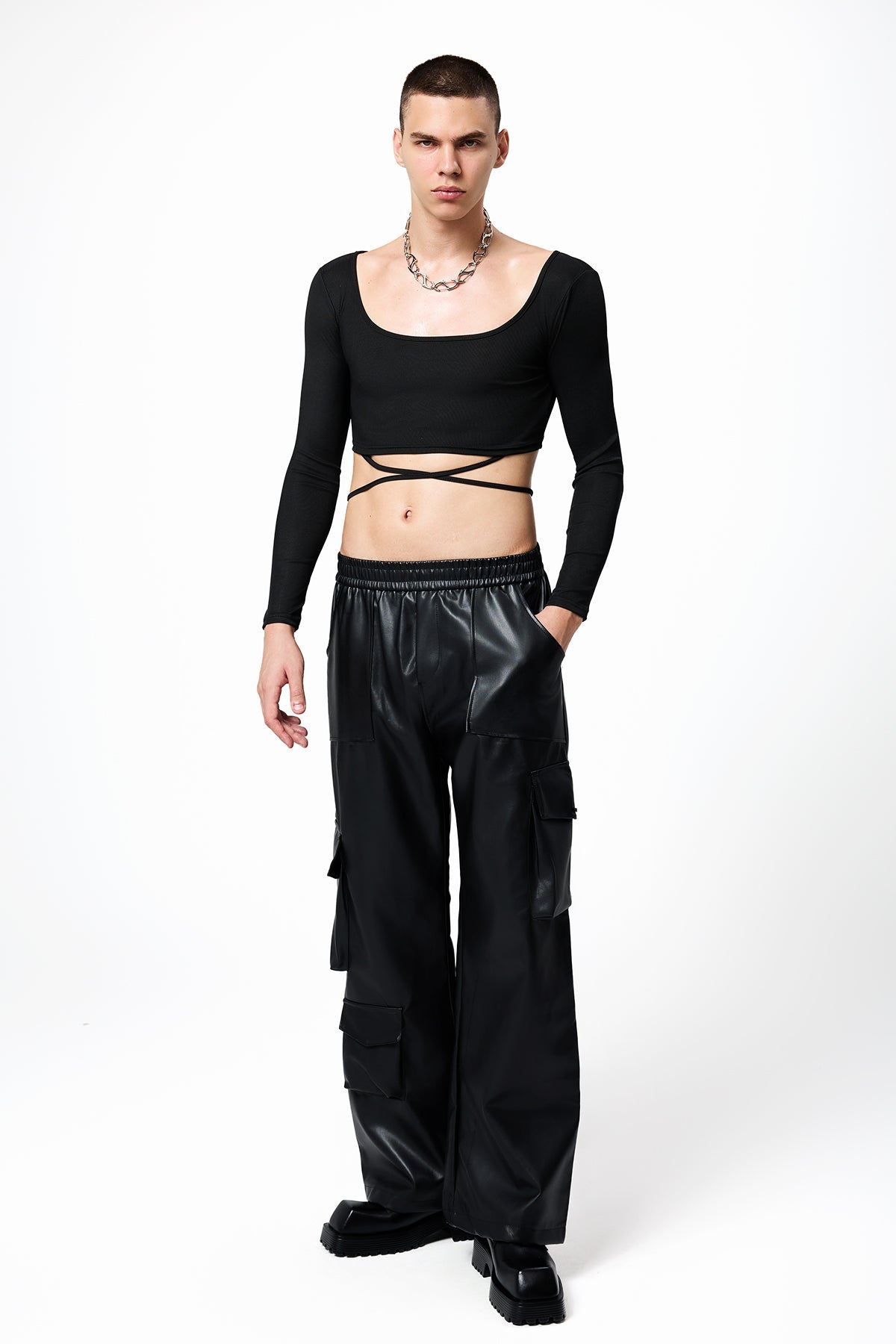 Ethereal Touch Long Sleeve Crop Top
