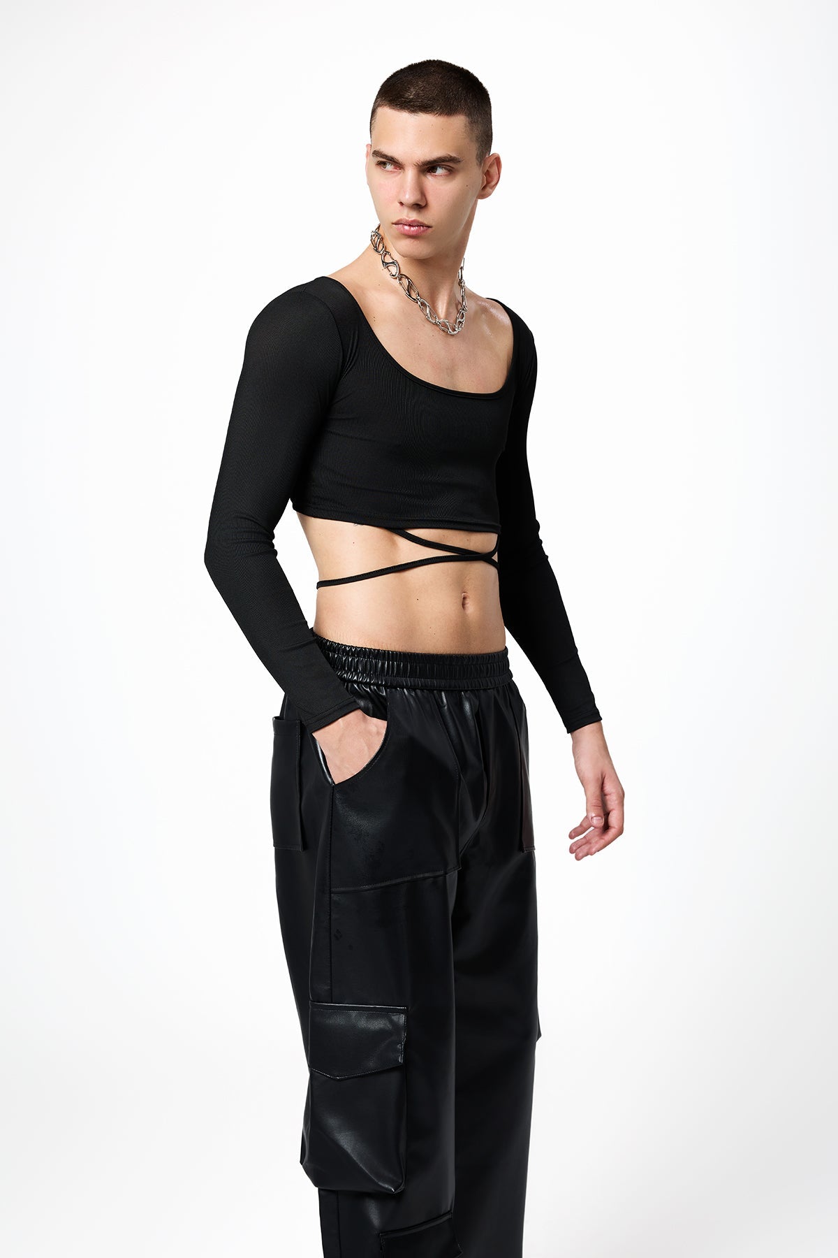 Ethereal Touch Long Sleeve Crop Top