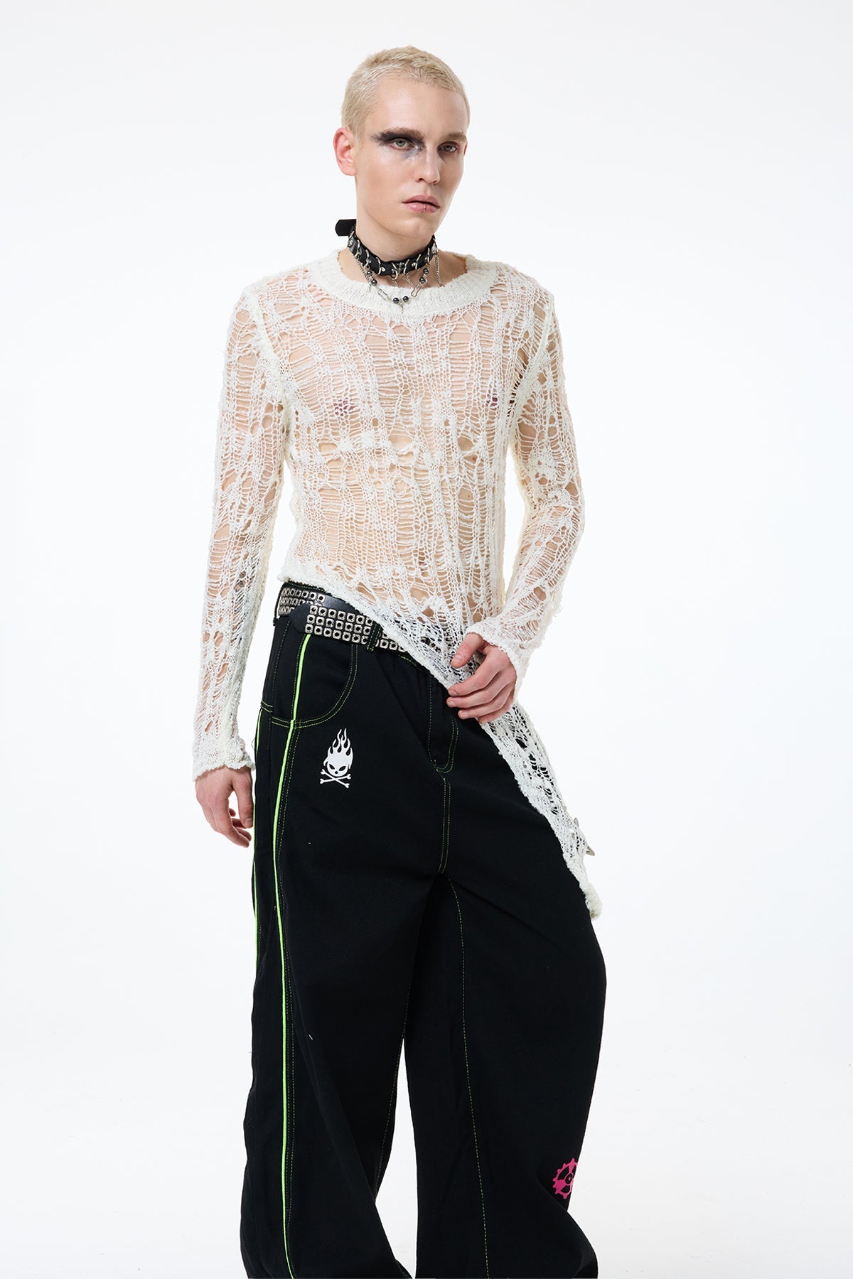 Even Stitch Long Sleeve Knit Asymmetric Top