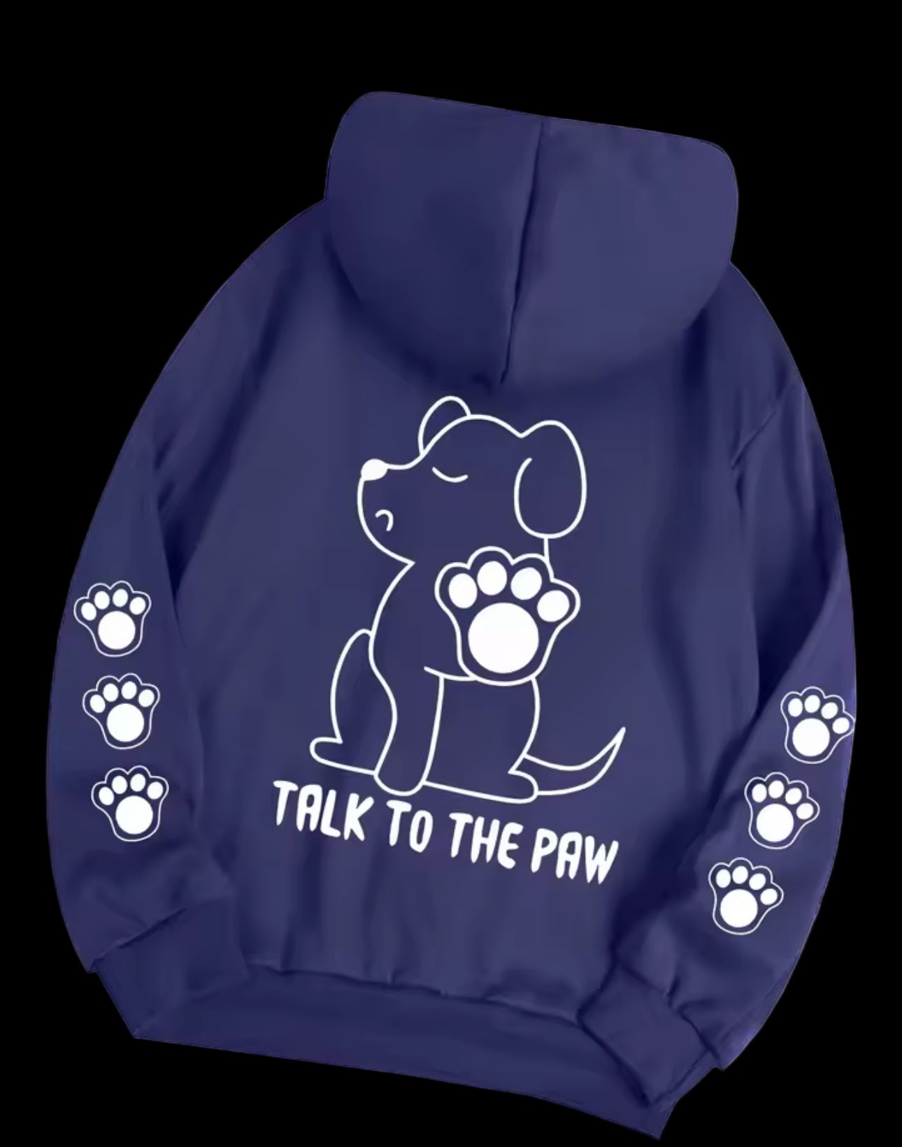 Talk To The Paw Hoodie Dark Purple