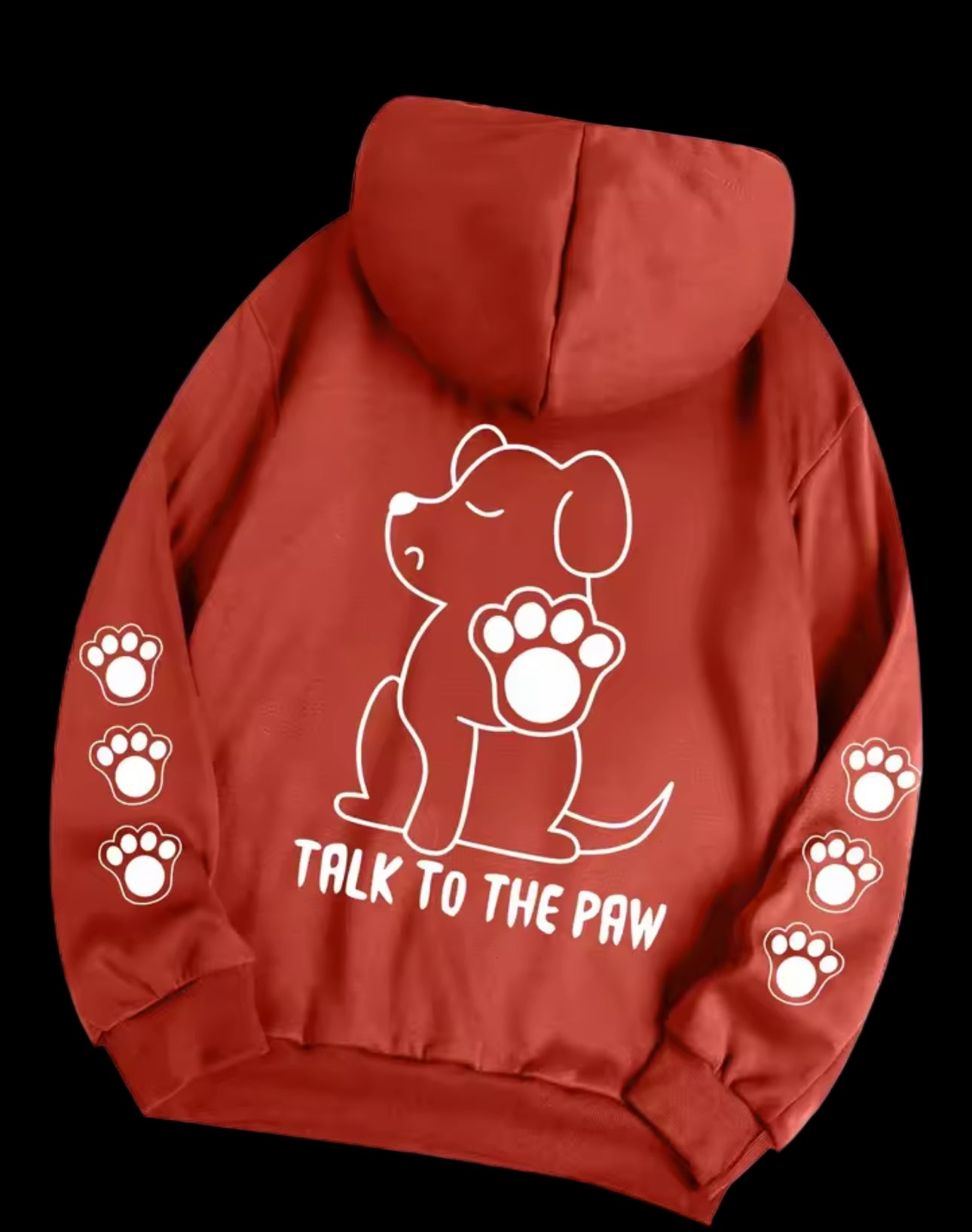 Talk To The Paw Hoodie Brick Red