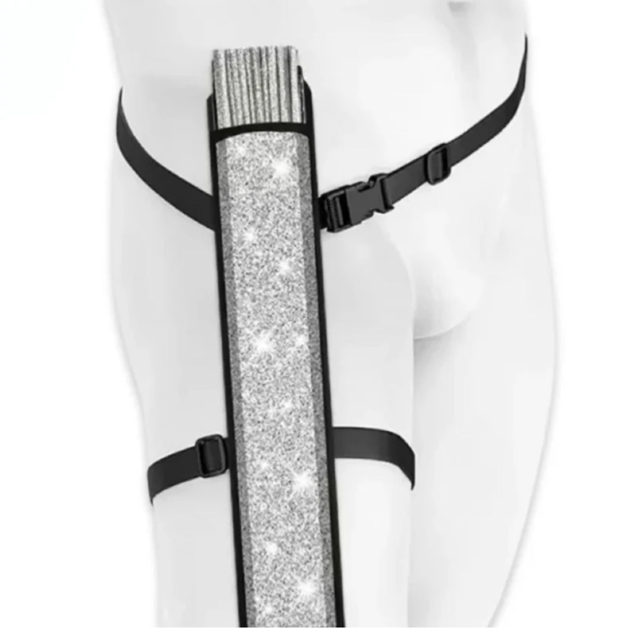 Transparent Clear Disco Glitter XL Festival Fan