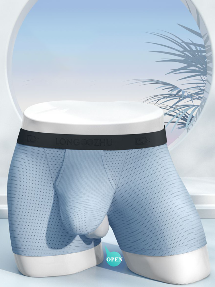 Men's Cooling Separate Pouch Boxer Briefs Dual Pouch Underwear