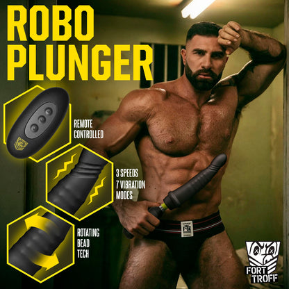 Robo Plunger Rotating Bead Depth Dildo with Remote