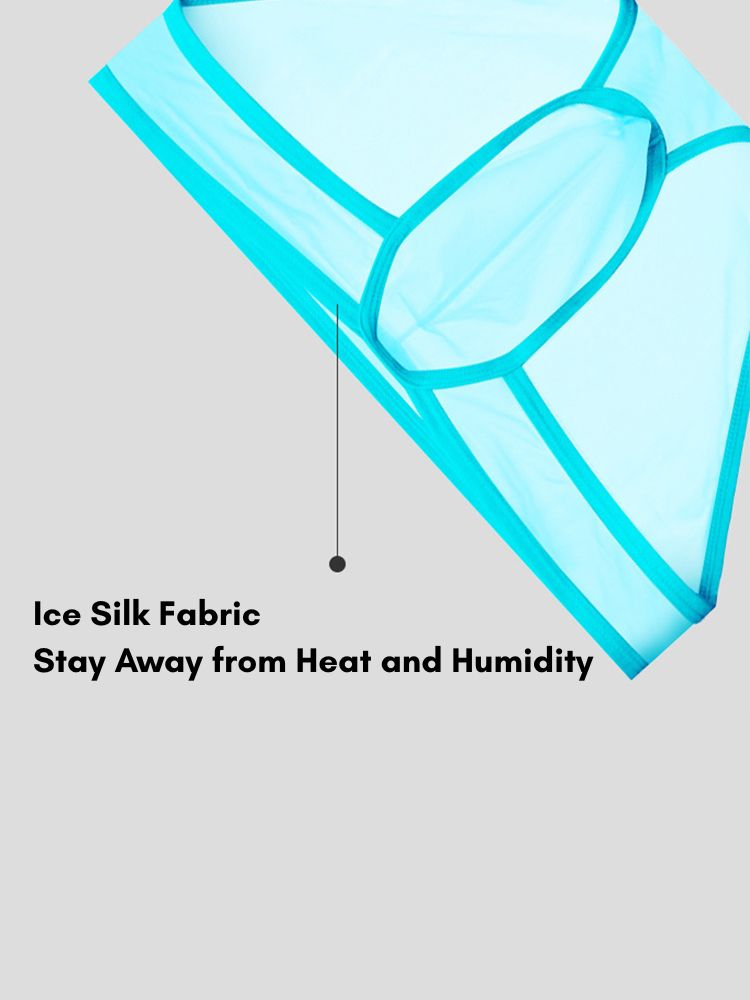 2 Pack Men's Ice Silk Breathable Sexy Low-Rise Anti-Odor Briefs