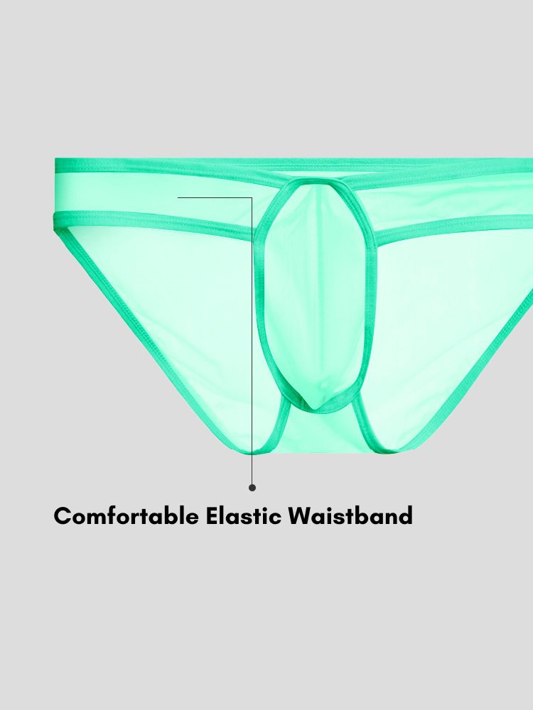 2 Pack Men's Ice Silk Breathable Sexy Low-Rise Anti-Odor Briefs