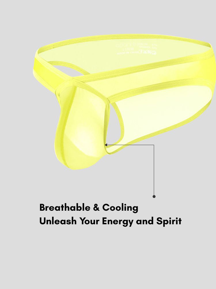 2 Pack Men's Ice Silk Breathable Sexy Low-Rise Anti-Odor Briefs