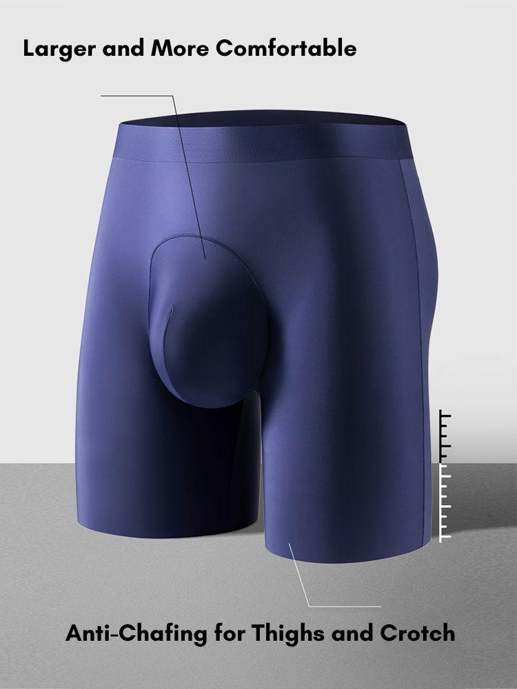 2 Pack Men's Ice Silk Anti-Chafing Quick-Dry Seamless Midway Briefs