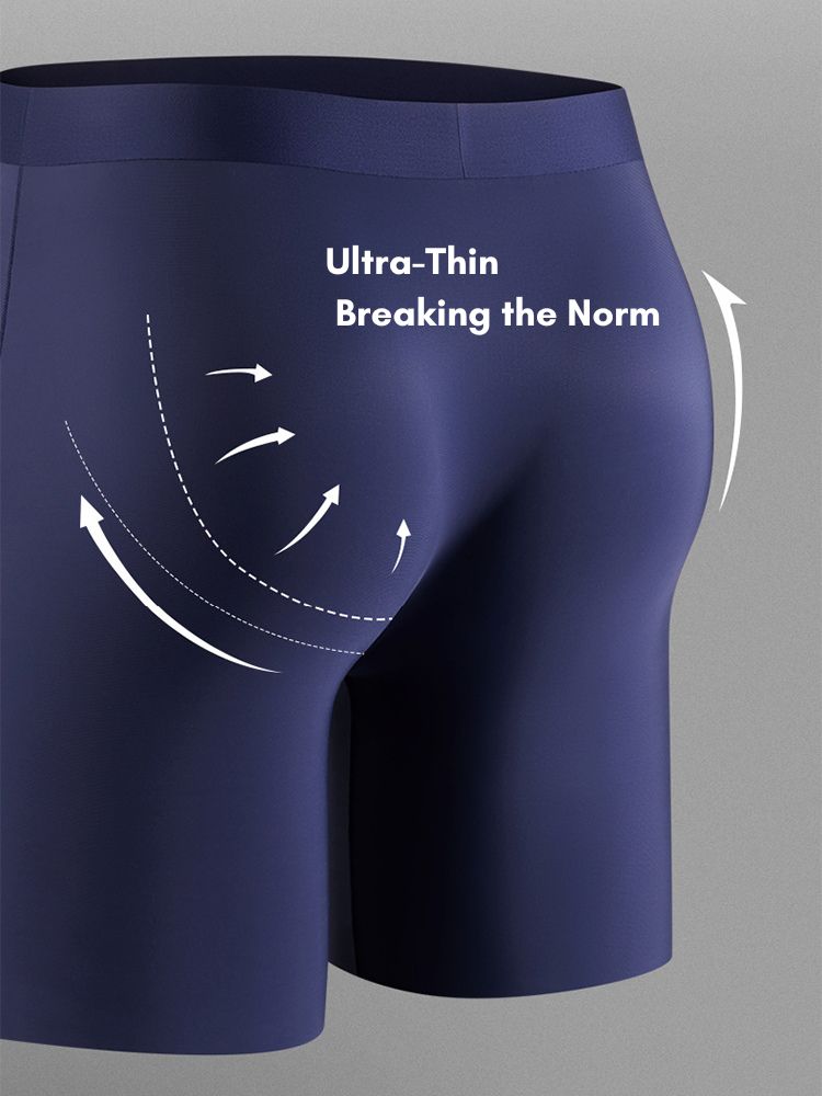 2 Pack Men's Ice Silk Anti-Chafing Quick-Dry Seamless Midway Briefs