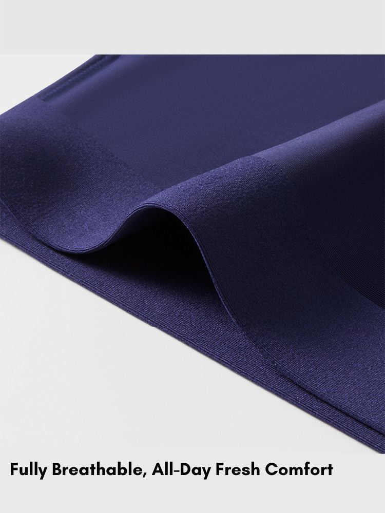 2 Pack Men's Ice Silk Anti-Chafing Quick-Dry Seamless Midway Briefs