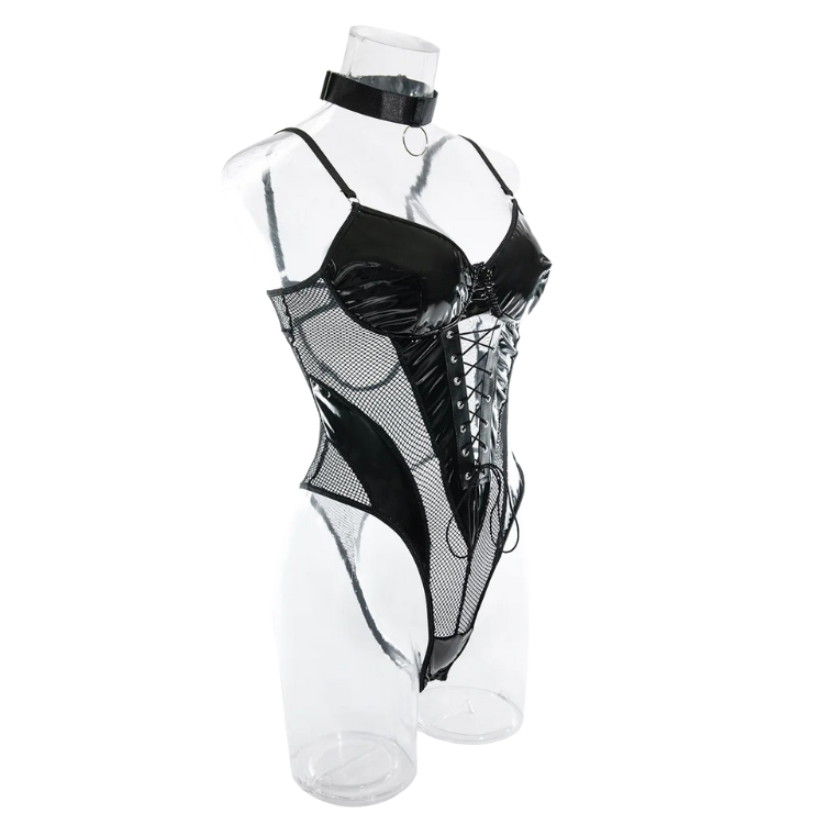 Femme Fierce Choker Mesh Bodysuit