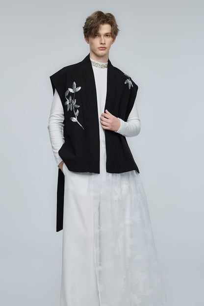 Fever Arc Sequin Embroidery Vest