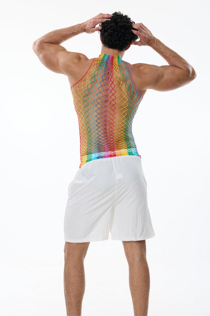 Fierce Orbit Cutout Rainbow Top