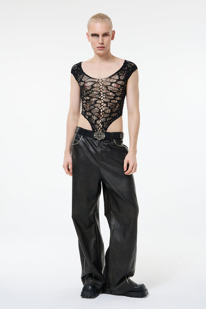 Final Phase Rhinestone Fishnet Bodysuit