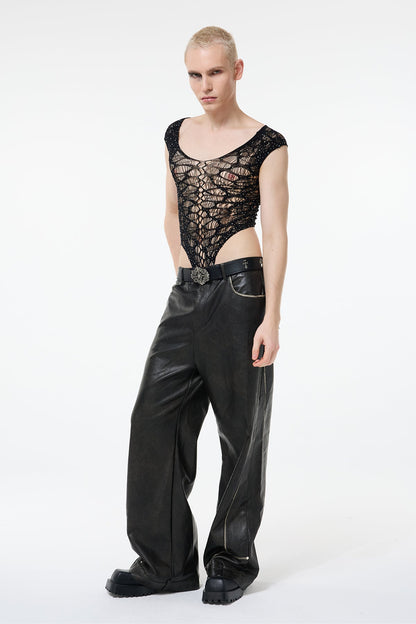 Final Phase Rhinestone Fishnet Bodysuit