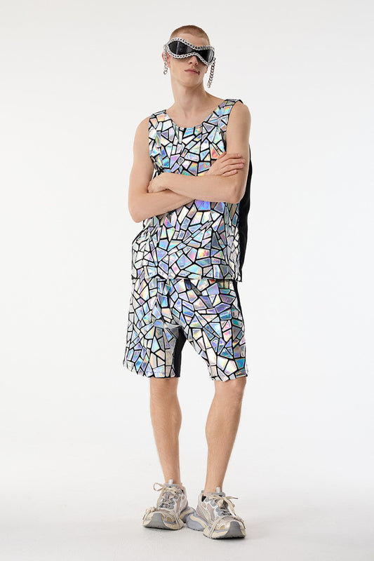 Flash Flicker Laser Sleeveless Top