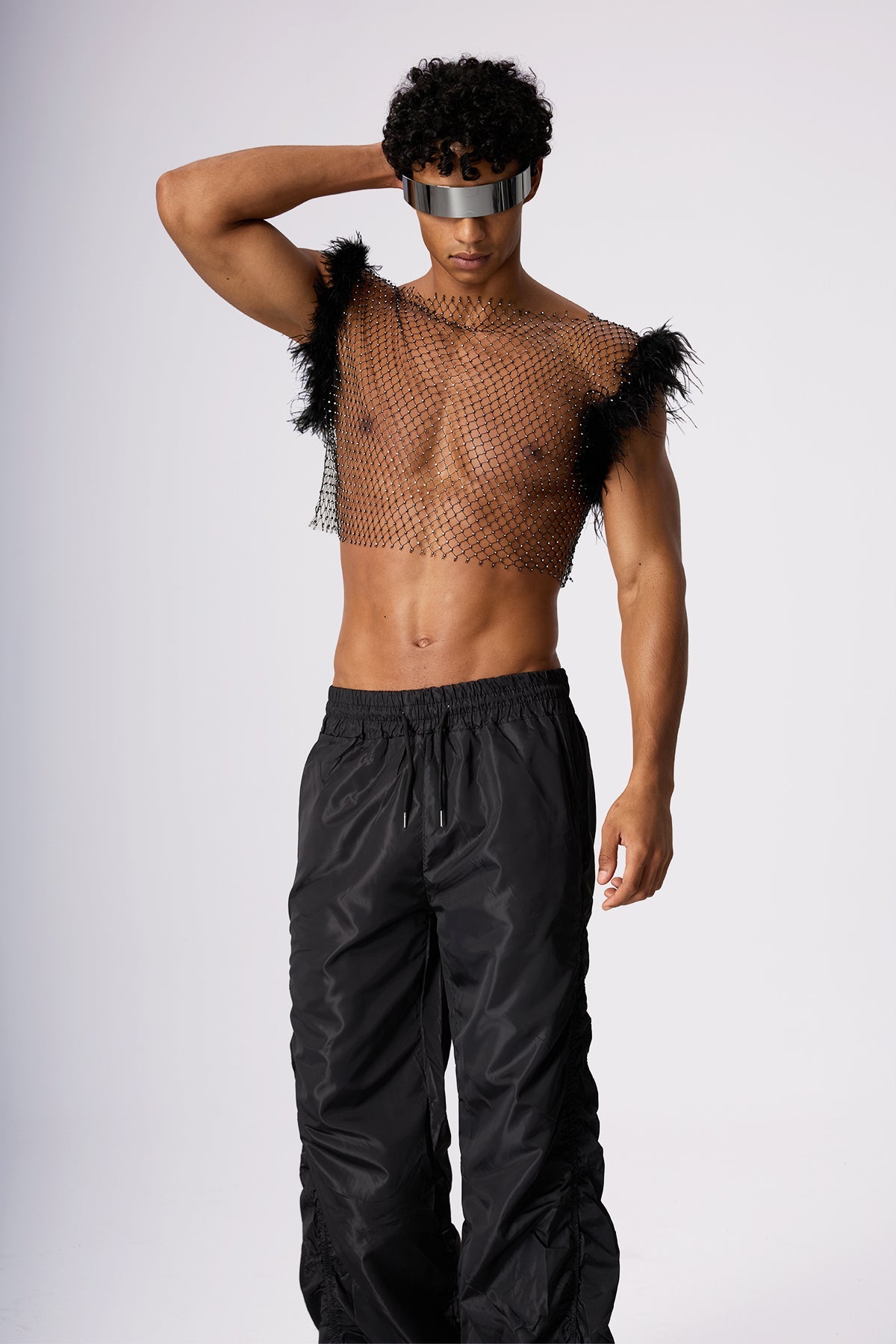 Flash Rise Cutout Feather Crop Top