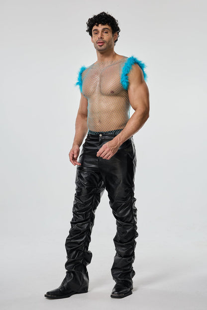 Flash Rise Cutout Feather Top Blue