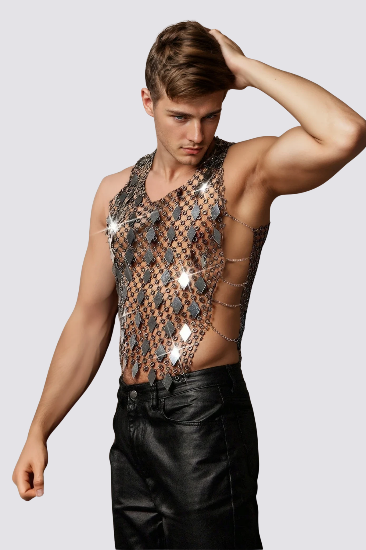 Flash Beam Sequin Sleeveless Top