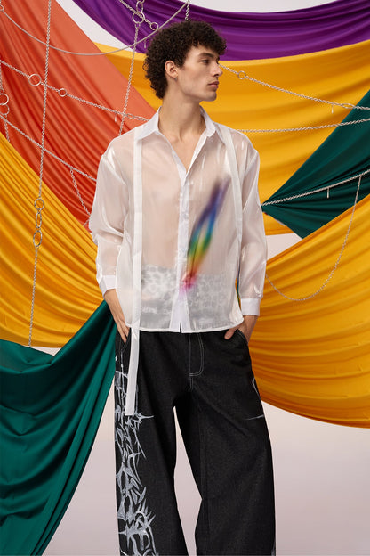 Flat Darkness Long Sleeve Shirt White
