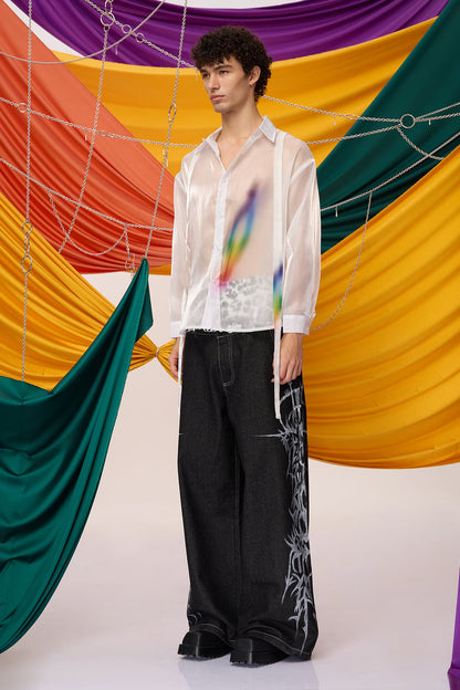 Flat Darkness Long Sleeve Shirt White