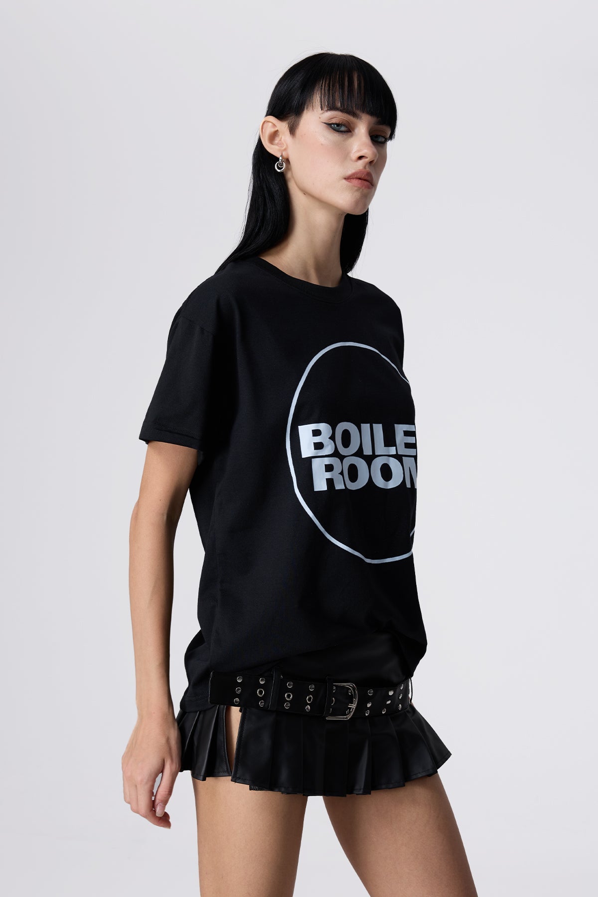 Flat Signal Letter Printed Top Black