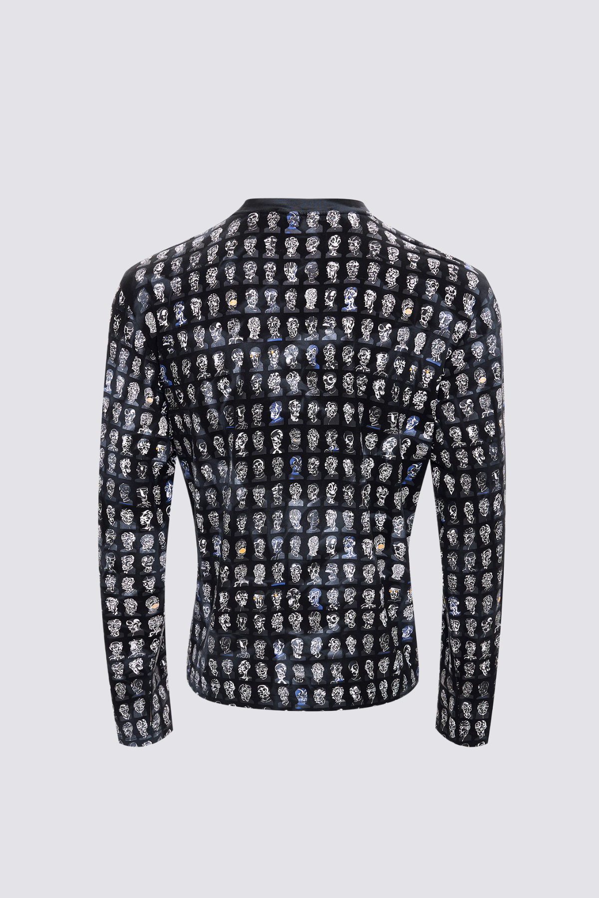 Flat Symbol Long Sleeve Print Top Black