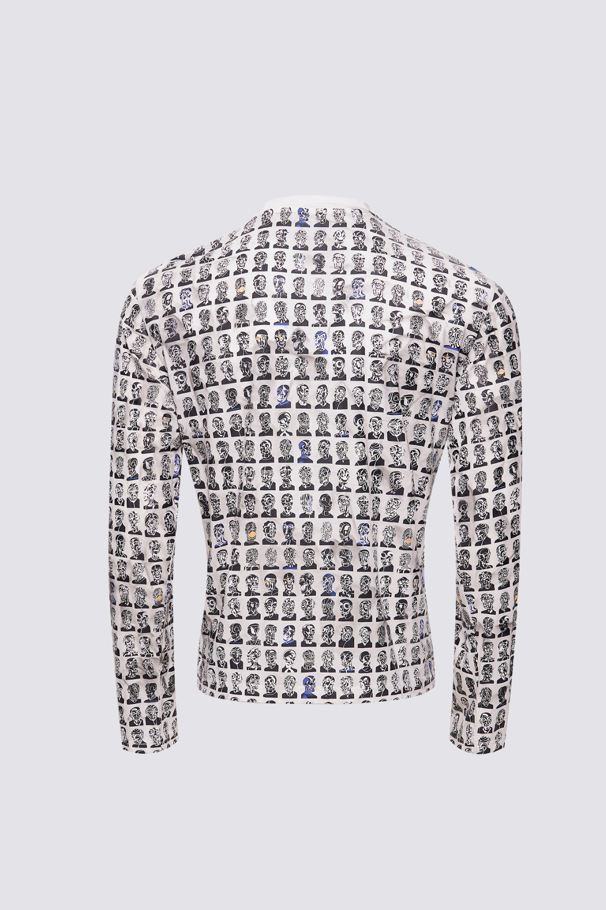 Flat Symbol Long Sleeve Print Top White