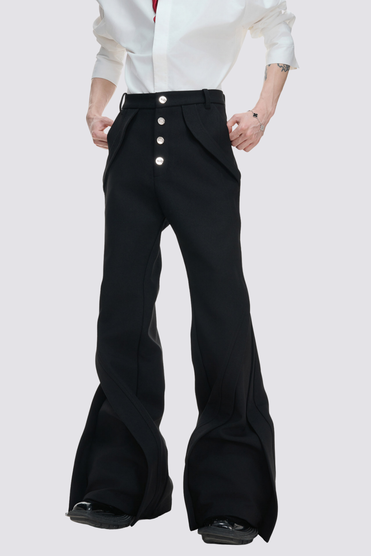 Flat Velocity Bootcut Deconstructed Pants Black