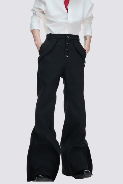 Flat Velocity Bootcut Deconstructed Pants Black