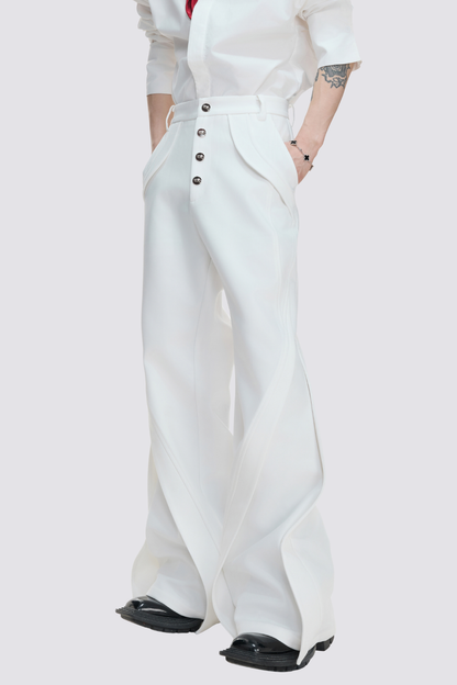 Flat Velocity Bootcut Deconstructed Pants White