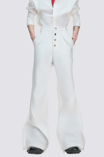 Flat Velocity Bootcut Deconstructed Pants White