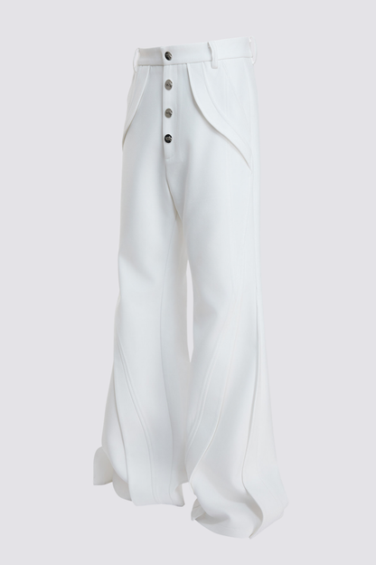 Flat Velocity Bootcut Deconstructed Pants White
