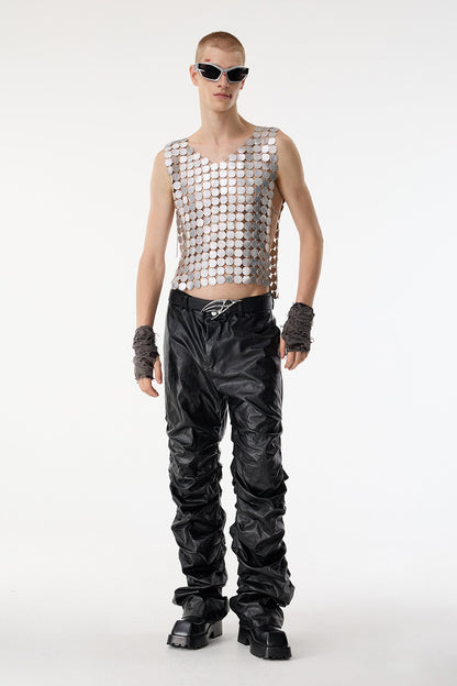 Flex Heat Leather Chain Sleeveless Top
