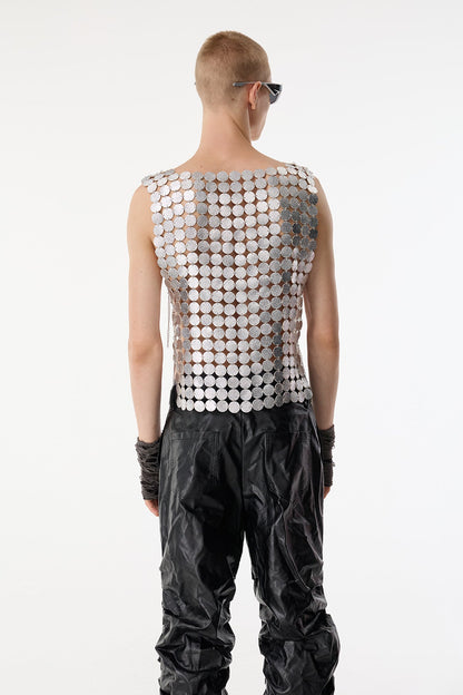 Flex Heat Leather Chain Sleeveless Top