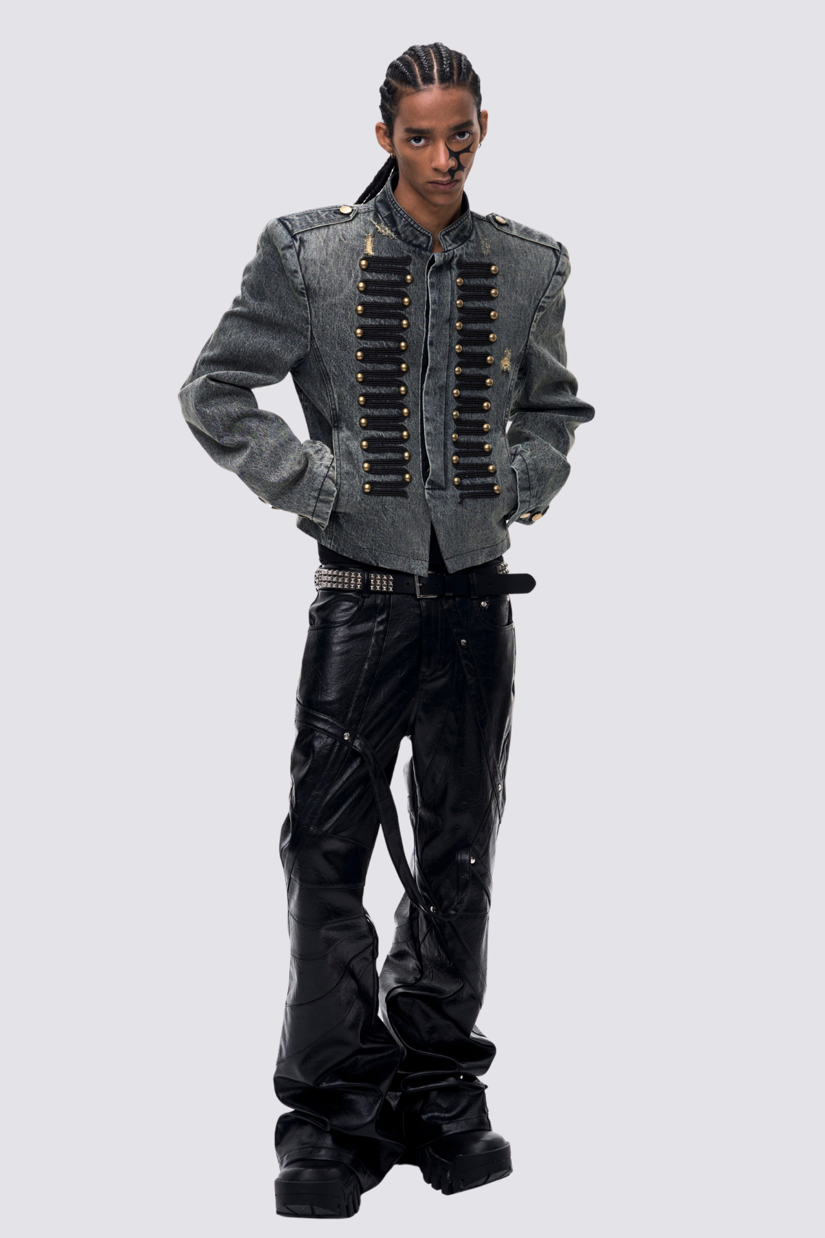 Flex Stain Ripped Denim Jacket Blue