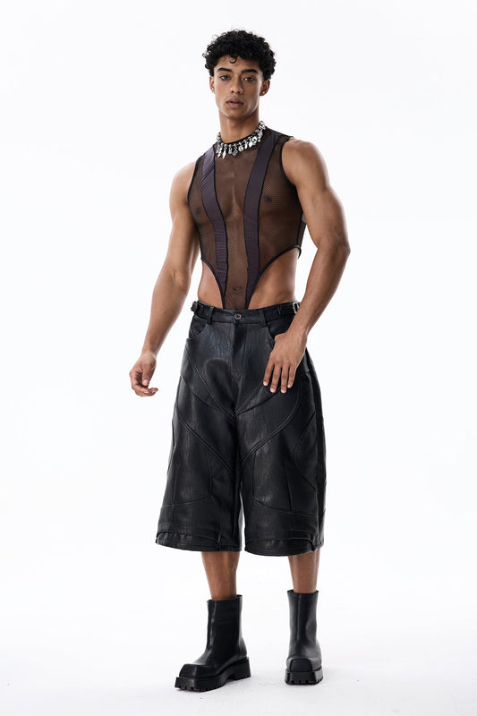 Fluid Form Sleeveless Mesh Bodysuit
