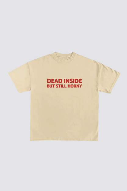 Fluid Graphic Print T-Shirt Beige